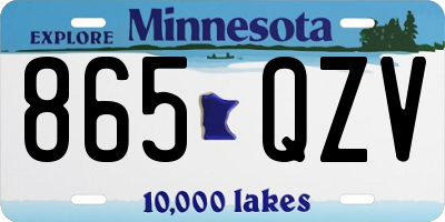MN license plate 865QZV