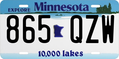 MN license plate 865QZW