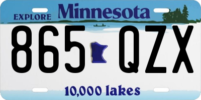 MN license plate 865QZX