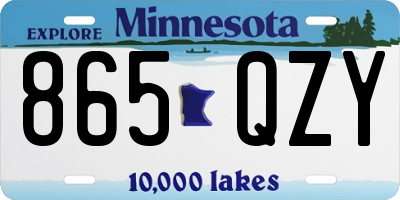 MN license plate 865QZY