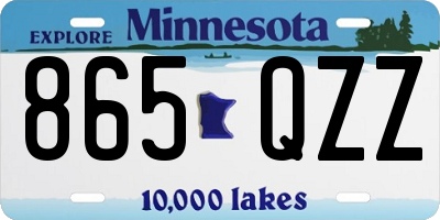MN license plate 865QZZ