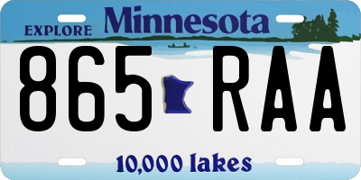 MN license plate 865RAA