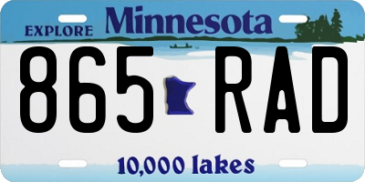 MN license plate 865RAD