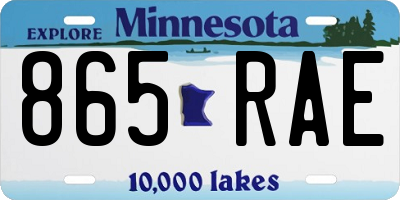 MN license plate 865RAE