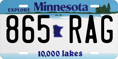 MN license plate 865RAG