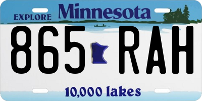 MN license plate 865RAH