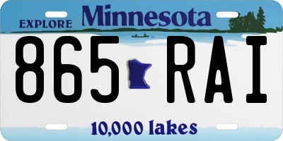 MN license plate 865RAI