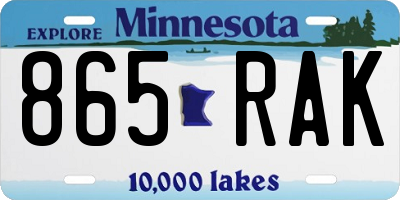 MN license plate 865RAK