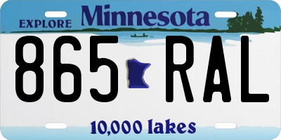 MN license plate 865RAL