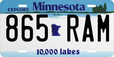 MN license plate 865RAM