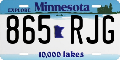 MN license plate 865RJG
