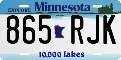 MN license plate 865RJK