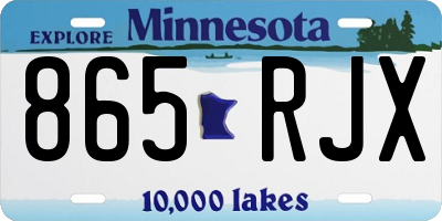 MN license plate 865RJX