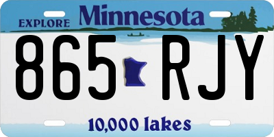 MN license plate 865RJY
