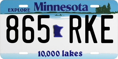 MN license plate 865RKE