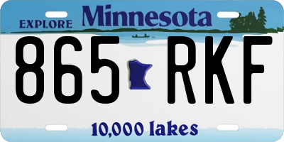 MN license plate 865RKF