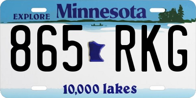 MN license plate 865RKG