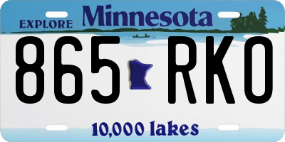 MN license plate 865RKO