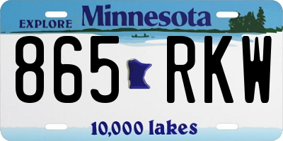 MN license plate 865RKW