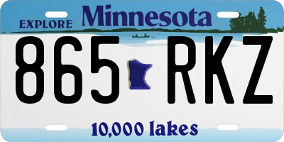 MN license plate 865RKZ