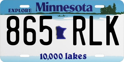 MN license plate 865RLK