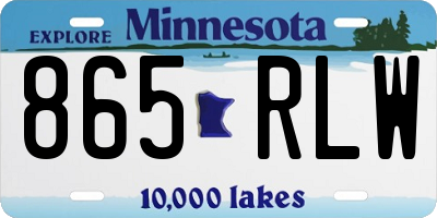 MN license plate 865RLW