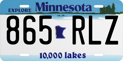 MN license plate 865RLZ