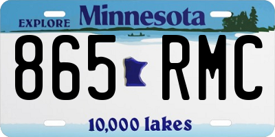 MN license plate 865RMC