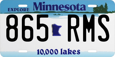 MN license plate 865RMS