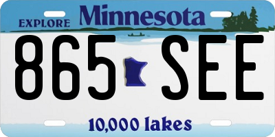 MN license plate 865SEE