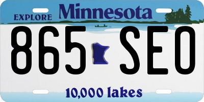 MN license plate 865SEO