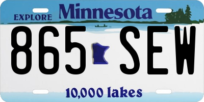 MN license plate 865SEW