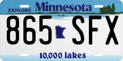 MN license plate 865SFX