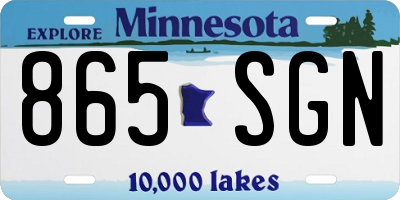 MN license plate 865SGN