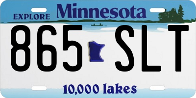 MN license plate 865SLT