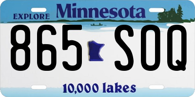 MN license plate 865SOQ