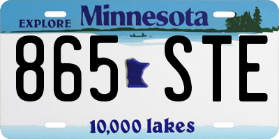 MN license plate 865STE