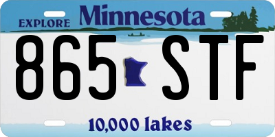 MN license plate 865STF