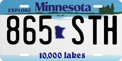 MN license plate 865STH