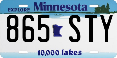 MN license plate 865STY