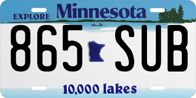 MN license plate 865SUB