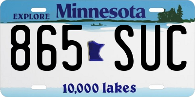 MN license plate 865SUC
