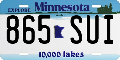 MN license plate 865SUI