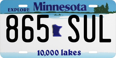 MN license plate 865SUL