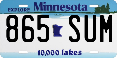 MN license plate 865SUM