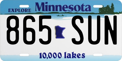 MN license plate 865SUN