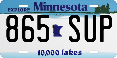 MN license plate 865SUP