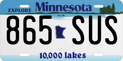 MN license plate 865SUS