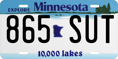 MN license plate 865SUT