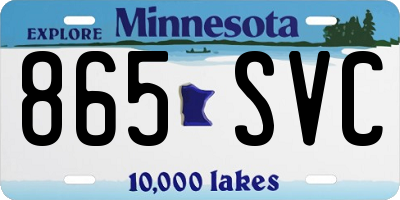 MN license plate 865SVC